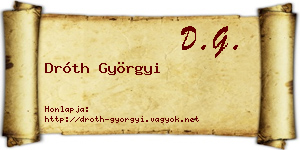 Dróth Györgyi névjegykártya